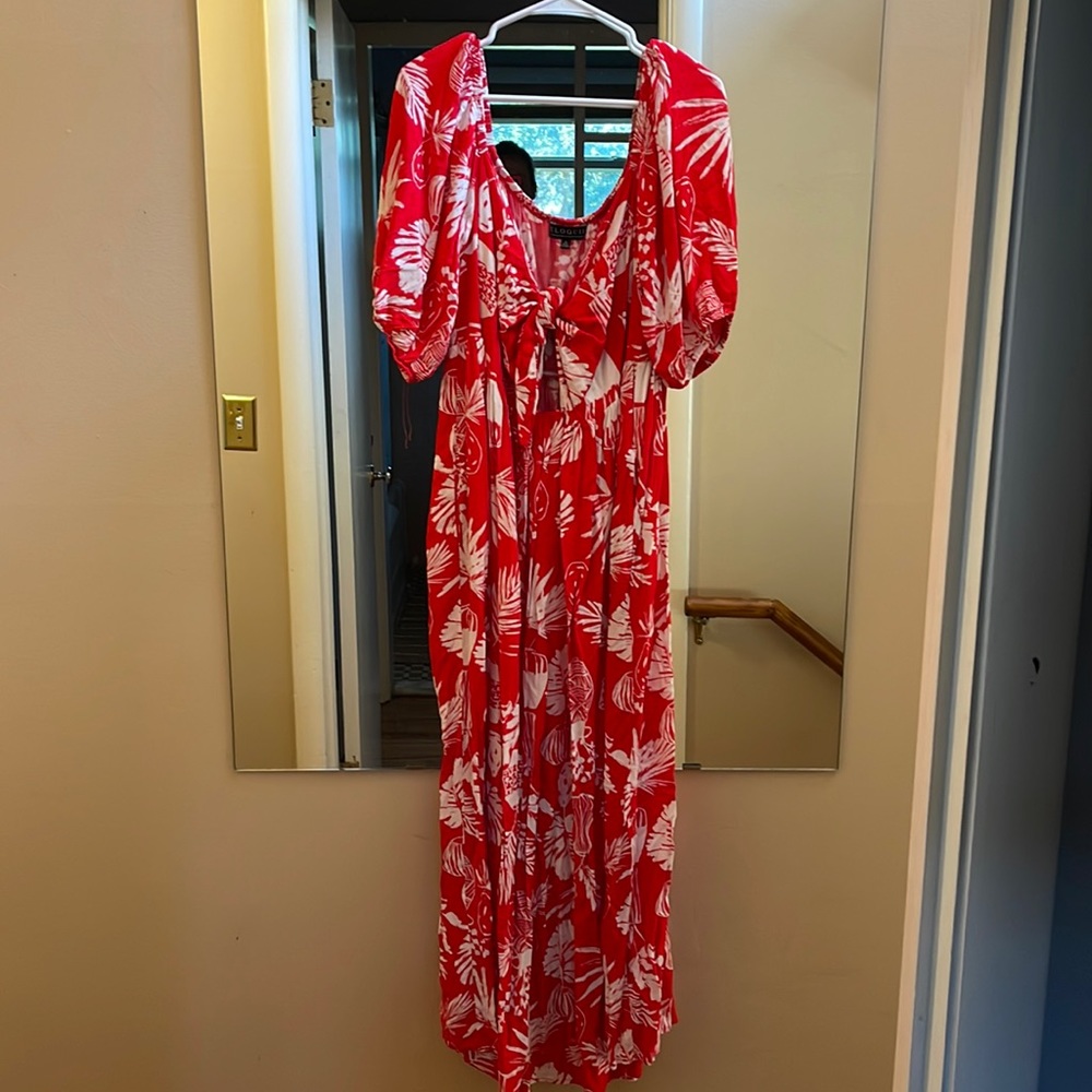 Peekaboo front tie Womens summer maxi dress
